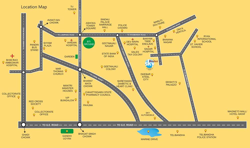 Flats in Shankar Nagar Raipur for Sale 2 and 3 BHK Premium - Bhardwaj Sky